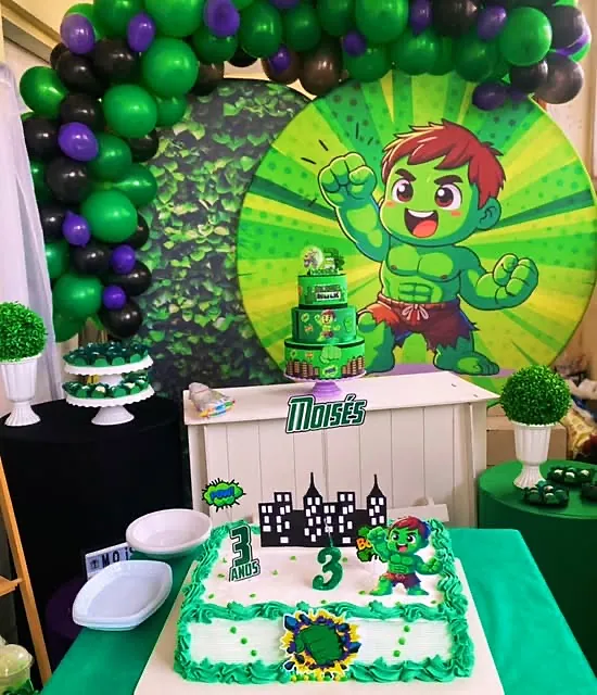 Kit de decoração tema Hulk montado